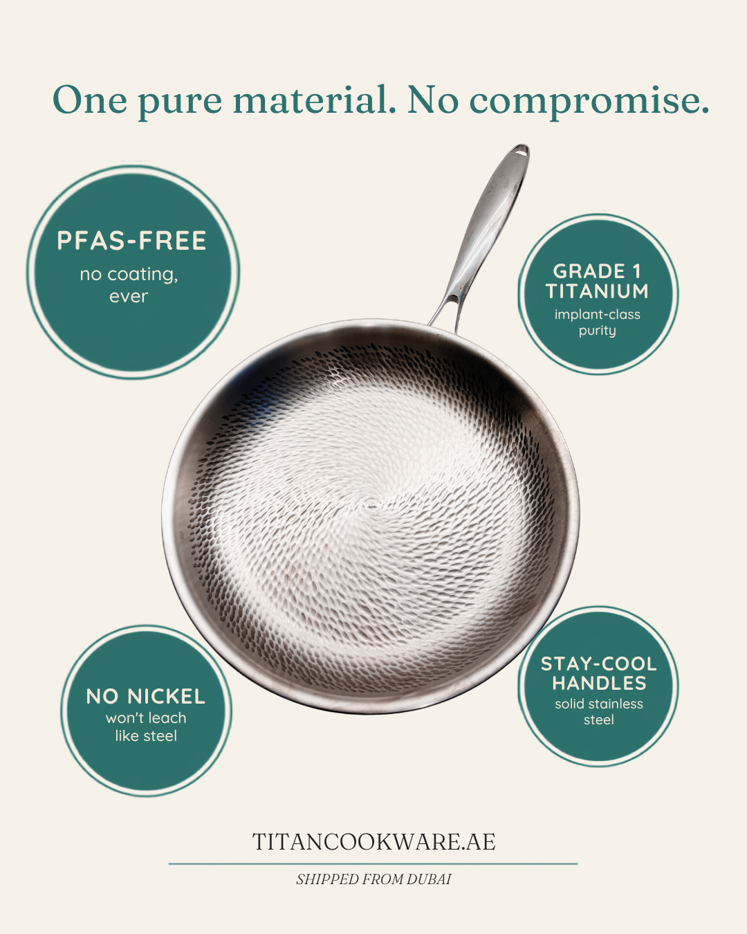 TITÁN Signature Hammered Frying Pan — 28cm