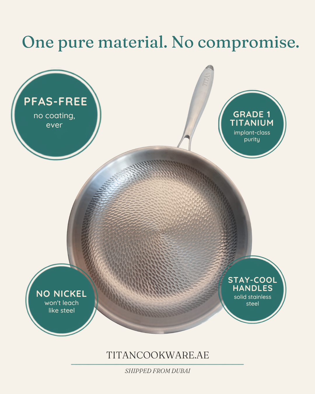 TITÁN Signature Hammered Frying Pan — 28cm