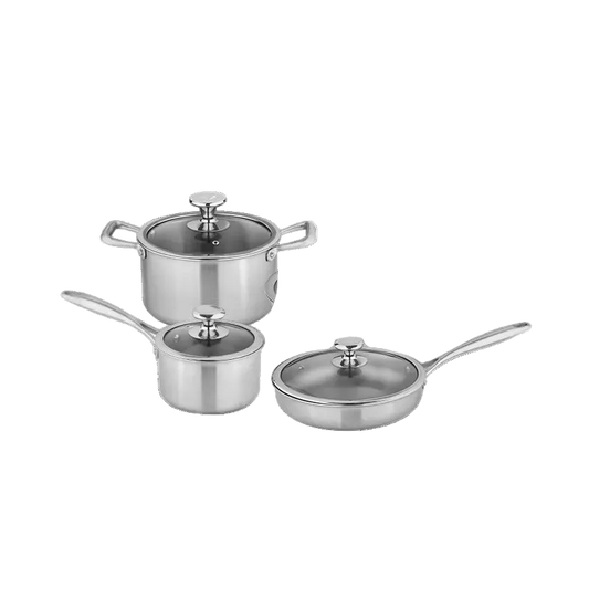 The Starter Set — 28cm Signature pan + 20cm Classic saucepan + 24cm Classic soup pot